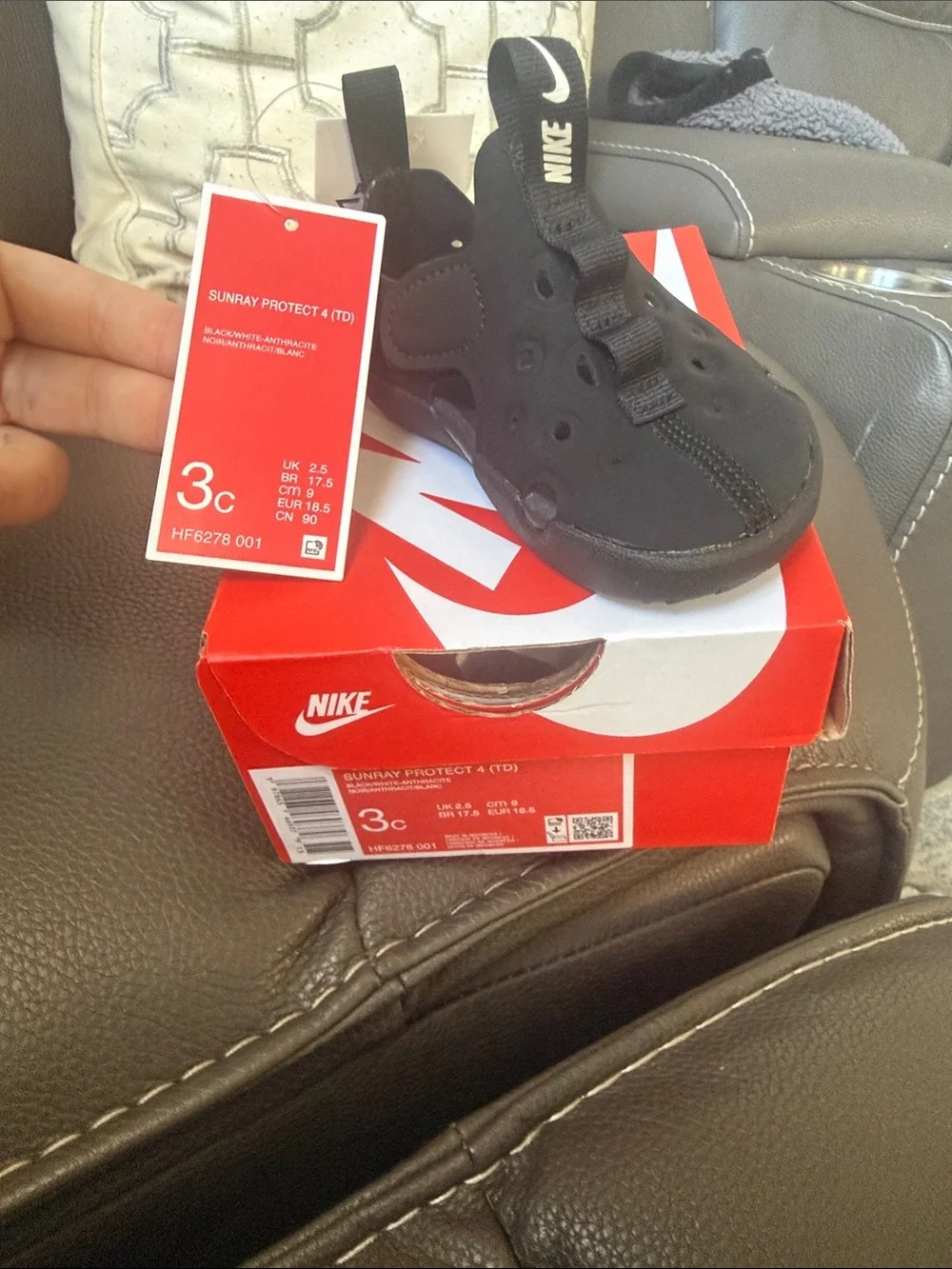 Nike Black Sunray Protect 4 Baby/Walker Sandals